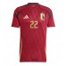 Maillot de foot Belgique Jeremy Doku #22 Domicile vêtements Europe 2024 Manches Courtes